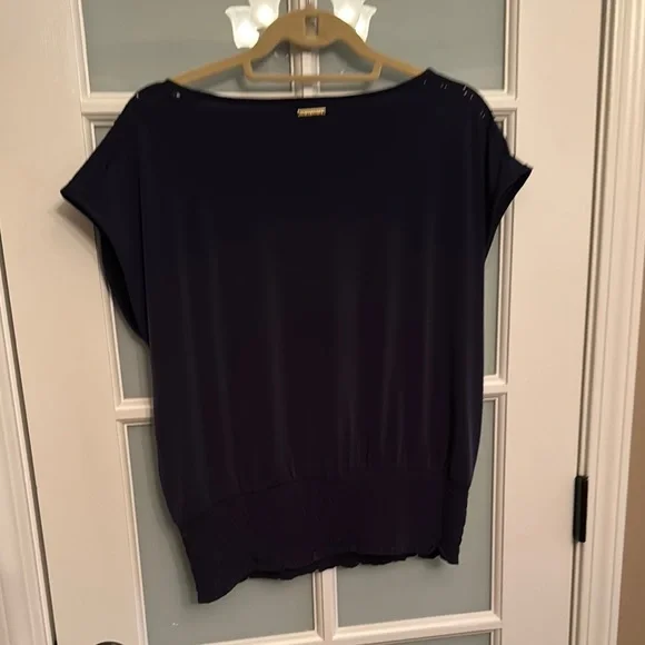 Michael Kors Blue Boxy Blouse Relaxed Fit - Picture 5 of 6